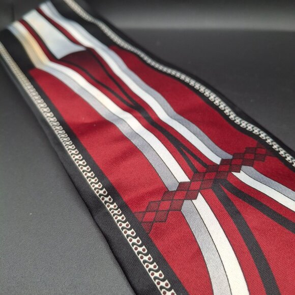 Gianno Mens Polyester Striped Tie Red & Black Pattern 58 x 3,5 inches - Picture 2 of 4